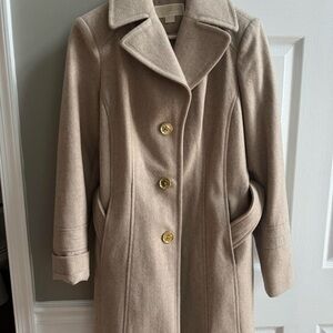 Michael Kors Tan Trench Coat with Gold Buttons